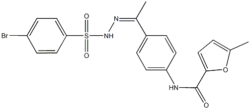 N-(4-{N-[(4-bromophenyl)sulfonyl]ethanehydrazonoyl}phenyl)-5-methyl-2-furamide Struktur