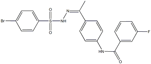 N-(4-{N-[(4-bromophenyl)sulfonyl]ethanehydrazonoyl}phenyl)-3-fluorobenzamide Struktur