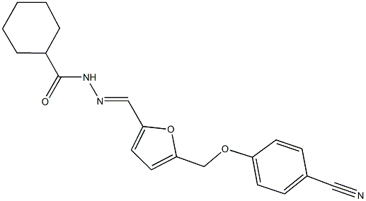 N'-({5-[(4-cyanophenoxy)methyl]-2-furyl}methylene)cyclohexanecarbohydrazide Struktur