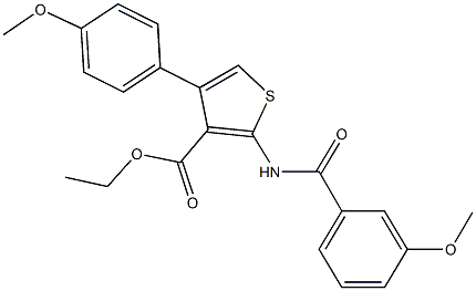 ethyl 2-[(3-methoxybenzoyl)amino]-4-(4-methoxyphenyl)thiophene-3-carboxylate Struktur