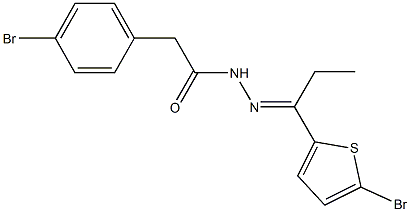 2-(4-bromophenyl)-N'-[1-(5-bromo-2-thienyl)propylidene]acetohydrazide Struktur