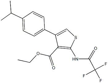 ethyl 4-(4-isopropylphenyl)-2-[(trifluoroacetyl)amino]thiophene-3-carboxylate Struktur