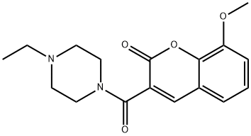 3-[(4-ethyl-1-piperazinyl)carbonyl]-8-methoxy-2H-chromen-2-one Struktur