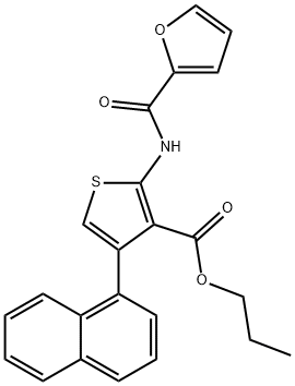 propyl 2-(2-furoylamino)-4-(1-naphthyl)-3-thiophenecarboxylate Struktur