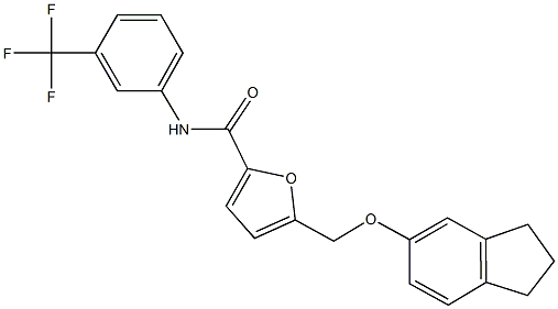 5-[(2,3-dihydro-1H-inden-5-yloxy)methyl]-N-[3-(trifluoromethyl)phenyl]-2-furamide Struktur