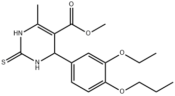 methyl 4-(3-ethoxy-4-propoxyphenyl)-6-methyl-2-thioxo-1,2,3,4-tetrahydro-5-pyrimidinecarboxylate Struktur