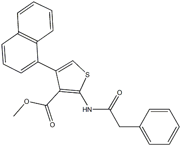 methyl 4-(1-naphthyl)-2-[(phenylacetyl)amino]-3-thiophenecarboxylate Struktur