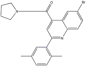 6-bromo-2-(2,5-dimethylphenyl)-4-(1-pyrrolidinylcarbonyl)quinoline Struktur