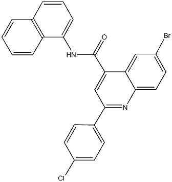 6-bromo-2-(4-chlorophenyl)-N-(1-naphthyl)-4-quinolinecarboxamide Struktur