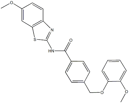 N-(6-methoxy-1,3-benzothiazol-2-yl)-4-[(2-methoxyphenoxy)methyl]benzamide Struktur