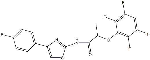 N-[4-(4-fluorophenyl)-1,3-thiazol-2-yl]-2-(2,3,5,6-tetrafluorophenoxy)propanamide Struktur