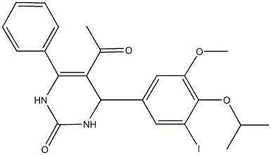 5-acetyl-4-(3-iodo-4-isopropoxy-5-methoxyphenyl)-6-phenyl-3,4-dihydro-2(1H)-pyrimidinone Struktur