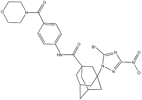 3-{5-bromo-3-nitro-1H-1,2,4-triazol-1-yl}-N-[4-(4-morpholinylcarbonyl)phenyl]-1-adamantanecarboxamide Struktur