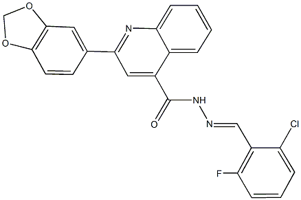 2-(1,3-benzodioxol-5-yl)-N'-(2-chloro-6-fluorobenzylidene)-4-quinolinecarbohydrazide Struktur