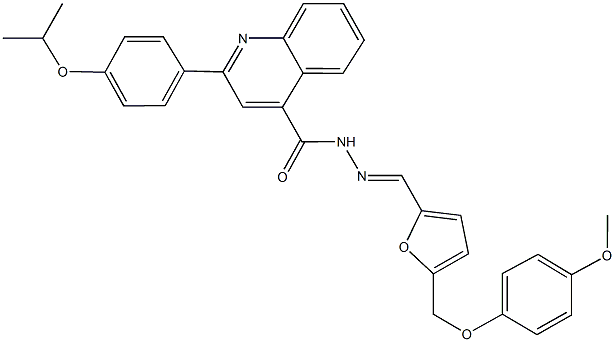 2-(4-isopropoxyphenyl)-N'-({5-[(4-methoxyphenoxy)methyl]-2-furyl}methylene)-4-quinolinecarbohydrazide Struktur