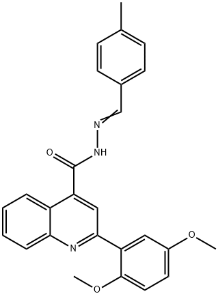 2-(2,5-dimethoxyphenyl)-N'-(4-methylbenzylidene)-4-quinolinecarbohydrazide Struktur