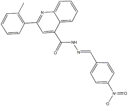 N'-{4-nitrobenzylidene}-2-(2-methylphenyl)-4-quinolinecarbohydrazide Struktur