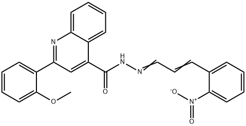 N'-(3-{2-nitrophenyl}-2-propenylidene)-2-(2-methoxyphenyl)-4-quinolinecarbohydrazide Struktur