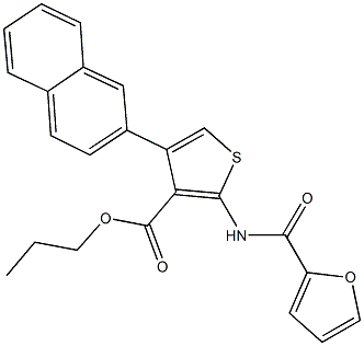 propyl 2-(2-furoylamino)-4-(2-naphthyl)-3-thiophenecarboxylate Struktur