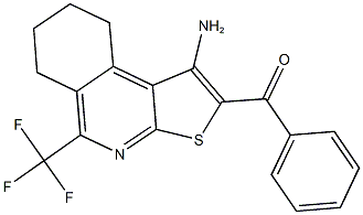 [1-amino-5-(trifluoromethyl)-6,7,8,9-tetrahydrothieno[2,3-c]isoquinolin-2-yl](phenyl)methanone Struktur