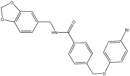 N-(1,3-benzodioxol-5-ylmethyl)-4-[(4-bromophenoxy)methyl]benzamide Struktur