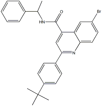 6-bromo-2-(4-tert-butylphenyl)-N-(1-phenylethyl)-4-quinolinecarboxamide Struktur