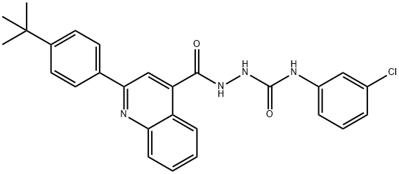 2-{[2-(4-tert-butylphenyl)-4-quinolinyl]carbonyl}-N-(3-chlorophenyl)hydrazinecarboxamide Struktur