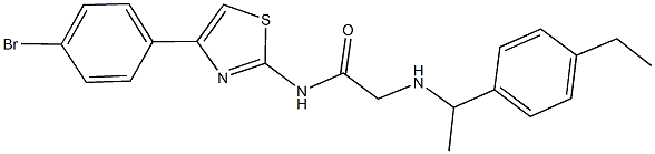 N-[4-(4-bromophenyl)-1,3-thiazol-2-yl]-2-{[1-(4-ethylphenyl)ethyl]amino}acetamide Struktur