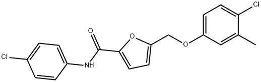 5-[(4-chloro-3-methylphenoxy)methyl]-N-(4-chlorophenyl)-2-furamide Struktur