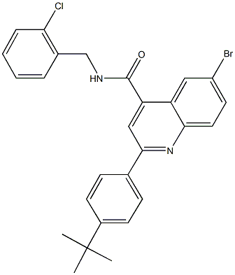 6-bromo-2-(4-tert-butylphenyl)-N-(2-chlorobenzyl)-4-quinolinecarboxamide Struktur