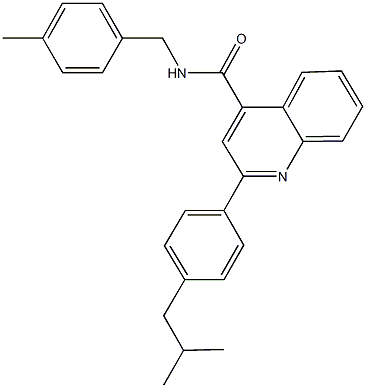 2-(4-isobutylphenyl)-N-(4-methylbenzyl)-4-quinolinecarboxamide Struktur