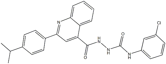 N-(3-chlorophenyl)-2-{[2-(4-isopropylphenyl)-4-quinolinyl]carbonyl}hydrazinecarboxamide Struktur