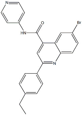 6-bromo-2-(4-ethylphenyl)-N-(4-pyridinyl)-4-quinolinecarboxamide Struktur