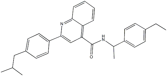 N-[1-(4-ethylphenyl)ethyl]-2-(4-isobutylphenyl)-4-quinolinecarboxamide Struktur