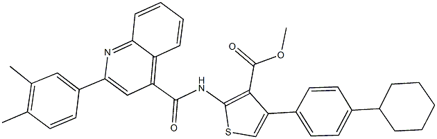 methyl 4-(4-cyclohexylphenyl)-2-({[2-(3,4-dimethylphenyl)-4-quinolinyl]carbonyl}amino)-3-thiophenecarboxylate Struktur