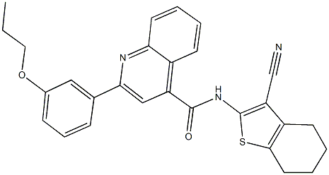 N-(3-cyano-4,5,6,7-tetrahydro-1-benzothien-2-yl)-2-(3-propoxyphenyl)-4-quinolinecarboxamide Struktur