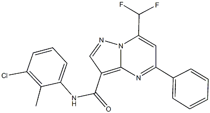 N-(3-chloro-2-methylphenyl)-7-(difluoromethyl)-5-phenylpyrazolo[1,5-a]pyrimidine-3-carboxamide Struktur