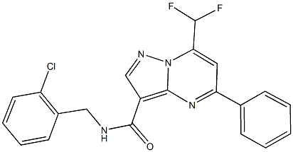 N-(2-chlorobenzyl)-7-(difluoromethyl)-5-phenylpyrazolo[1,5-a]pyrimidine-3-carboxamide Struktur