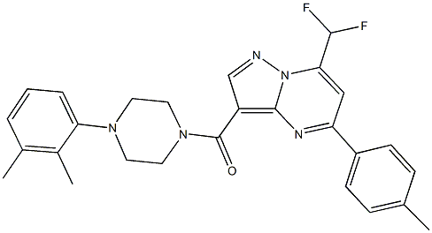 7-(difluoromethyl)-3-{[4-(2,3-dimethylphenyl)-1-piperazinyl]carbonyl}-5-(4-methylphenyl)pyrazolo[1,5-a]pyrimidine Struktur