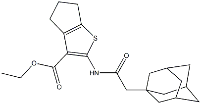 ethyl 2-[(1-adamantylacetyl)amino]-5,6-dihydro-4H-cyclopenta[b]thiophene-3-carboxylate Struktur