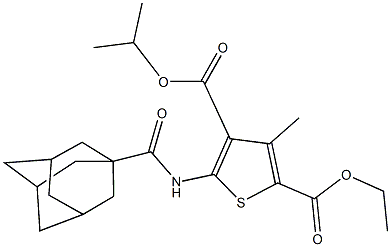 2-ethyl 4-isopropyl 5-[(1-adamantylcarbonyl)amino]-3-methyl-2,4-thiophenedicarboxylate Struktur