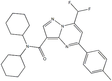 N,N-dicyclohexyl-7-(difluoromethyl)-5-(4-methylphenyl)pyrazolo[1,5-a]pyrimidine-3-carboxamide Struktur