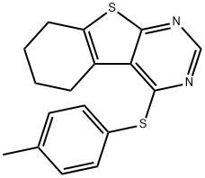 4-[(4-methylphenyl)sulfanyl]-5,6,7,8-tetrahydro[1]benzothieno[2,3-d]pyrimidine Struktur