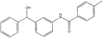 N-{3-[hydroxy(phenyl)methyl]phenyl}-4-methylbenzamide Struktur