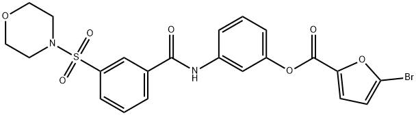 3-{[3-(4-morpholinylsulfonyl)benzoyl]amino}phenyl 5-bromo-2-furoate Struktur