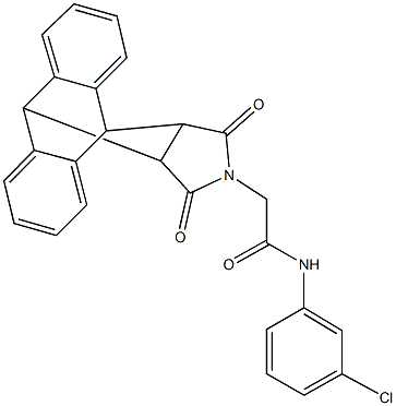 N-(3-chlorophenyl)-2-(16,18-dioxo-17-azapentacyclo[6.6.5.0~2,7~.0~9,14~.0~15,19~]nonadeca-2,4,6,9,11,13-hexaen-17-yl)acetamide Struktur