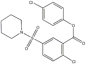 4-chlorophenyl 2-chloro-5-(1-piperidinylsulfonyl)benzoate Struktur