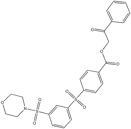 2-oxo-2-phenylethyl 4-{[3-(4-morpholinylsulfonyl)phenyl]sulfonyl}benzoate Struktur