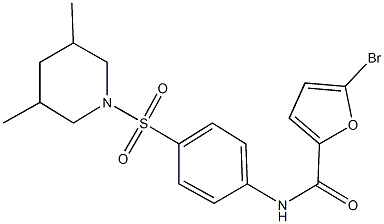 5-bromo-N-{4-[(3,5-dimethylpiperidin-1-yl)sulfonyl]phenyl}-2-furamide Struktur