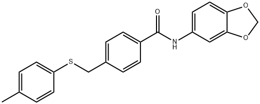 N-(1,3-benzodioxol-5-yl)-4-{[(4-methylphenyl)sulfanyl]methyl}benzamide Struktur